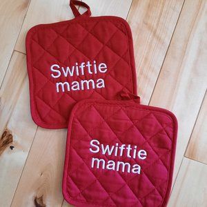 Swiftie Mama embroidered pot holders, Cute kitchen gift for Taylor Swift fans